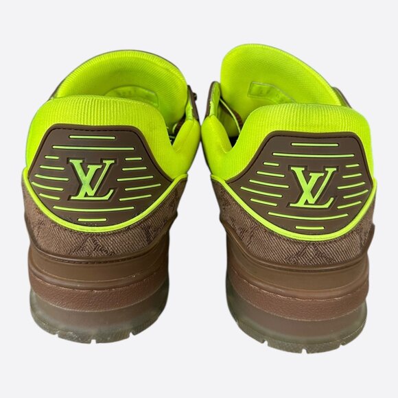 Louis Vuitton Brown & Green Monogram Trainers - Picture 4 of 8